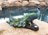 Regal Peacock's Perch LED Lighted Decorative Indoor Outdoor Statue 12 Inch L
