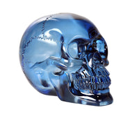 Pacific Giftware Crystal Clear Translucent Skull Collectible Figurine 4.5 Inch (Blue)