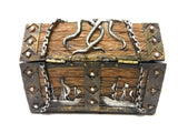 PTC 5.5 Inch Skull and Chain Pirate's Chest Jewelry/Trinket Box Figurine