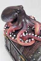 Decorative Davy Jones Locker Treasure Chest with Octopus Collectible Trinket Box 5 Inches