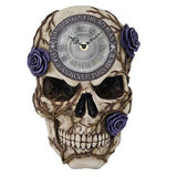 Skull Bone Wall Clock Time Waits For No Man Gothic Wall Art