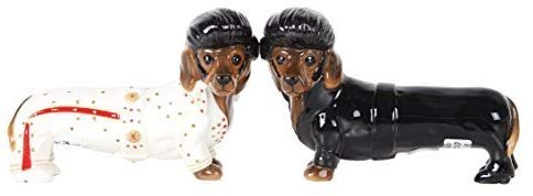 Pacific Giftware Adorable Elvis The King of Rock & Roll Doxies Salt and Pepper Shaker Set Cute Dachshund Wiener Dog Tabletop Decoration SP Set