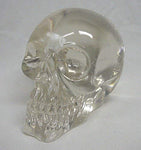 4 Inch Clear Translucent Human Skull Tabletop Figurine Statue