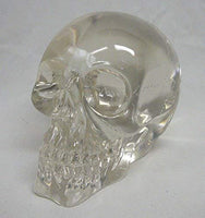 4 Inch Clear Translucent Human Skull Tabletop Figurine Statue