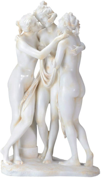 YTC 17.25 Inch Cream Toned Cold Cast Resin Three Graces Statue