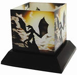 PTC 5 Inch Wyvern's Wake Silhouettes Square Candle Holder, Yellow