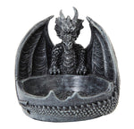 5.38 Inch Celtic Dragon Hand Painted Resin Ashtray, Gunmetal