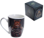 4" The Reader Cat New Bone China Porcelain Coffee Drinking Mug