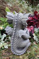 Garden Dragon Thinker Dragon Garden Display Decorative Accent Sculpture Stone Finish 10 Inch Tall