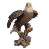 Amazing GiftImpact 17.5 inches Large American Bald Sea White-Tailed Eagle Stand on Wood Figurine Statue