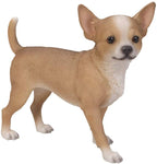 ABZ Brand Chihuahua Life Like Dog Glass Eyes Statue Tan