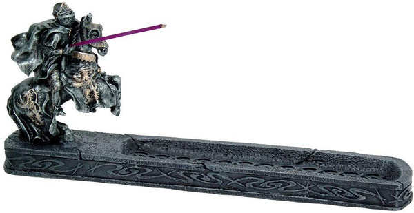 Pacific Giftware Knight of Chivalry Stick Incense Holder Jousting Knight Incense Burner Medieval Times Collectible 11.25 Inches L