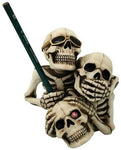 See Hear Speak No Evil Skeleton Collectible Figurine Pen Holder