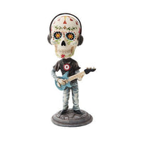 7 Inch Day of The Dead Bobblehead Electric Bass Player Figurine