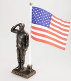 Pacific Giftware US Army Cold Cast Bronze Army Officer Salute Stars and Stripes Honoring America's Finest Desktop Collectible Pen Holder