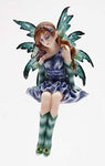 4 Inch Purple and Green Fairy Sitting on a Shell Statue Figurine