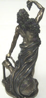 Dionysus (Bucchus) Greek Roman God of Wine Statue Real Bronze Powder Cast Statue, 11-inch