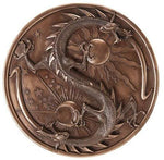 Double Dragon Alchemy Wall Plaque in Bronze Patina