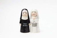 Good and Bad Habits Ceramic Magnetic Salt and Pepper Shakers Collection Set