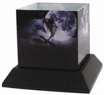 5 Inch The Voyage Silhouettes Square Candle Holder, Purple and Black