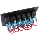12V 6 Gang Car Boat Switch Panel Waterproof Auto Fuses With LED Indicators Rocker IP68