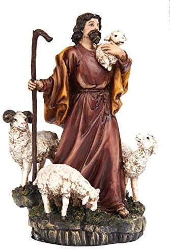 9586 8" Parable of The Lost Sheep Shepard Religious Statue Figurine