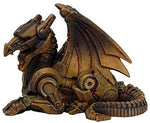 PTC 3.5 Inch Steampunk Sitting Winged Dragon Resin Statue Figurine