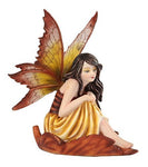 PTC 5.25 Inch Fairyland Yellow Winged Fairy in Leaf Statue Figurine