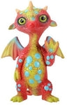 Gregory The Yellow and Orange Dragon with Teal Polka Dots Figurine