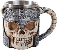 Warrior Helmet Skull Beer Stein Tankard Skulls Gothic Decor Gift 13oz