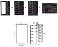 12V 6 Gang Car Boat Switch Panel Waterproof Auto Fuses With LED Indicators Rocker IP68