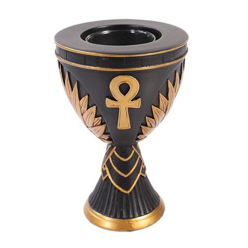 Egyptian Ankh Amlet Candle Holder Figurine Made of Polyresin