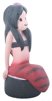 3.75 Inch Black Haired and Red Black Striped Mermaid Sitting