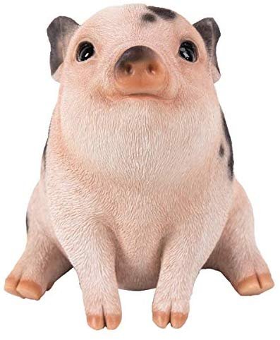 Pacific Giftware PT Realistic Look Statue Farm Baby Pig Piglet Sitting Home Decorative Resin Figurine