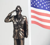 Pacific Giftware US Air Force Cold Cast Bronze Officer Salute Stars and Stripes Honoring America's Finest Desktop Collectible Pen Holder