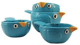 Pacific Giftware Creative Adorable Blue Birds Ceramic Nesting Measuring Cup Set of 4