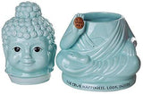 Meditation Buddha Happiness Inside Ceramic Cookie Jar Functional Kitchen...