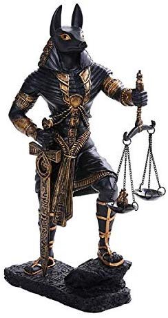 Pacific Giftware PT Ancient Egyptian God Anubis Judgement of Anubis Black Gold Cast Bronze Resin Collectible Figurine