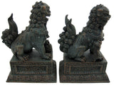 Chinese Guardian Lions Foo Dogs Bronzed Finish Statue Bookends