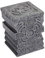 3.5 Inch Engraved Celtic Cross Jewelry/Trinket Box with Lid Figurine