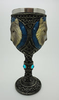Lone Alpha Gray Wolf Celtic Magic Wine Chalice Goblet