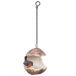 Pacific Giftware Coconut Fruit Finch Garden Hanging Bird Feeder Statue Home Decor