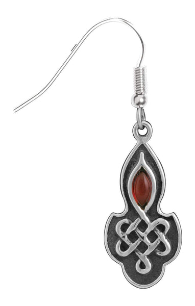 Celtic Ruby Earrings Collectible Jewelry Accessory Tribal Dangle Art