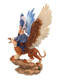 13.25 Inch Purple Fairy with Griffin Mythological Statue Figurine