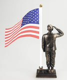 Pacific Giftware US Army Cold Cast Bronze Army Officer Salute Stars and Stripes Honoring America's Finest Desktop Collectible Pen Holder