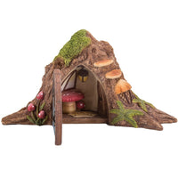 Pacific Giftware Miniature Fairy Garden of Enchantment Fairy Tree Trunk Cottage with Door Figurine Display 4.75 Inches