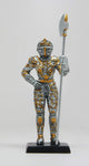 PTC 4 Inch Armored Medieval Knight with Spear Resin Statue Figurine
