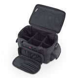 Quilted Makeup Artist Cosmetic Travel Bag with Storage Pocket and Removable Pouches, Ideal for Cosmetic Bottles and Brush Holder