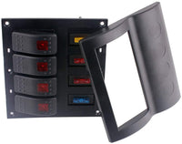 Generic Black 4 Gang Boat Switch Panel LED Indicators Rocker With Auto Fuses For Boat