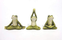 Pacific Giftware Zen Garden Inner Peace Yoga Frogs Set of 3 Figurine Collectible Sculpture Mini Garden Decor 2.5 inch Tall